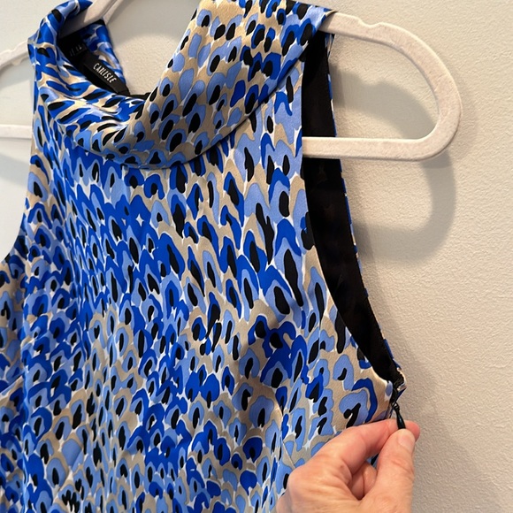 EUC: Carlisle size 0🔥100% SILK🔥Zipper side & tie back. Black Royal Blue HIP - Picture 5 of 11